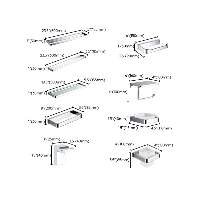 Skorter | 5-piece Bathroom Accessory Set Modern Polished Chrome Bathroom Set