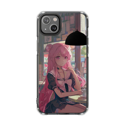 Skorter | Cafe Chilling Anime Girl Magnetic Case for iPhone