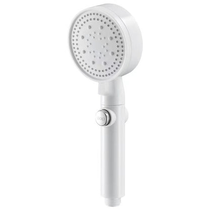 Skorter | 5 Sprays Shower Head Round Wall Mounted Plastic Wall Connector Holder Handheld Shower Head