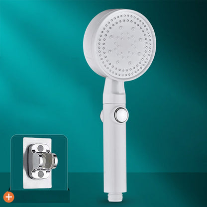 Skorter | 5 Sprays Shower Head Round Wall Mounted Plastic Wall Connector Holder Handheld Shower Head