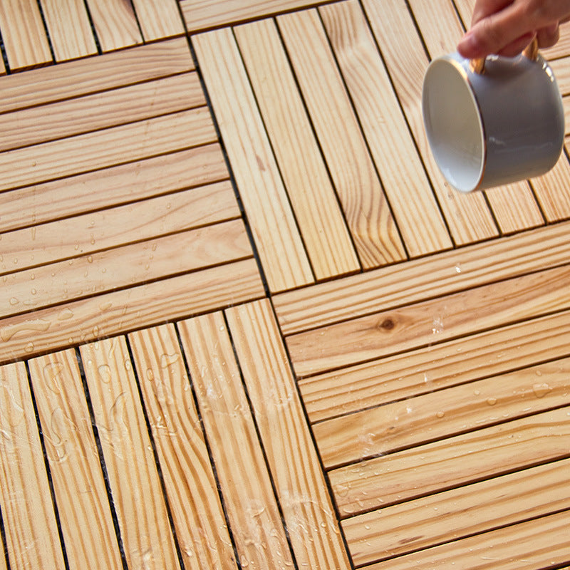 Skorter | 7-Slat Square Wood Terrace Tiles Laying Pattern Outdoor Terrace Tiles