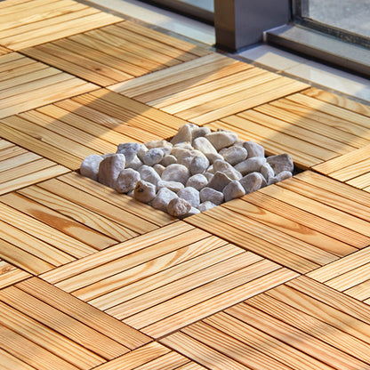 Skorter | 7-Slat Square Wood Terrace Tiles Laying Pattern Outdoor Terrace Tiles