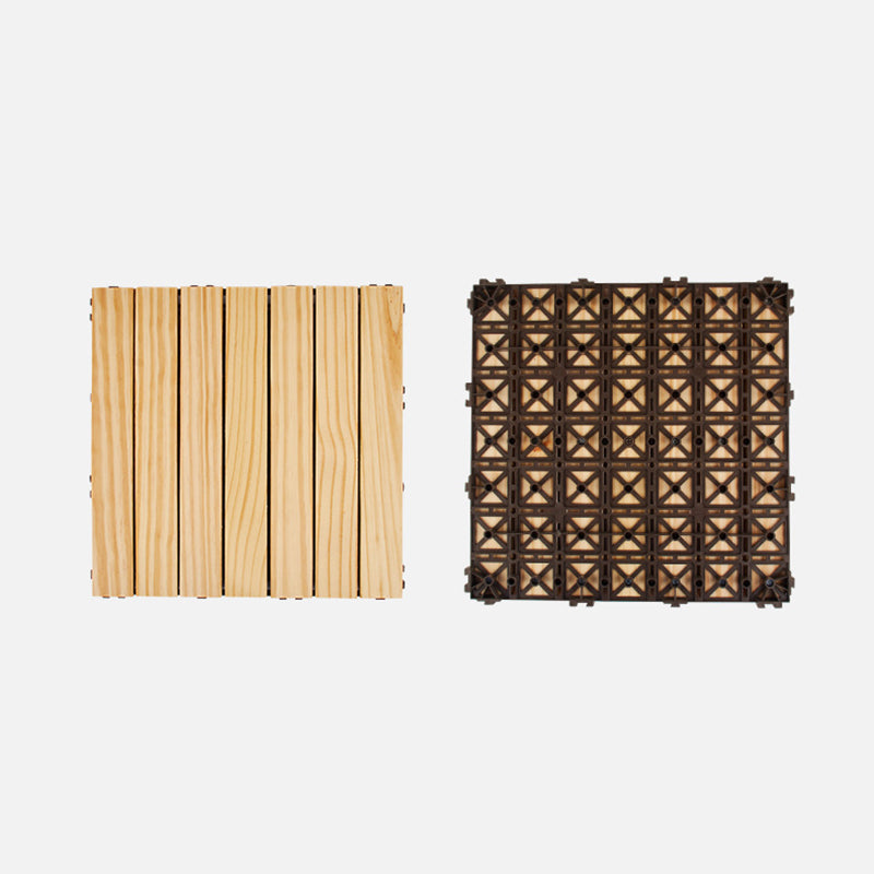 Skorter | 7-Slat Square Wood Terrace Tiles Laying Pattern Outdoor Terrace Tiles