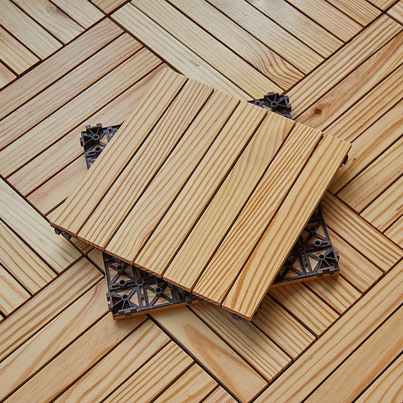 Skorter | 7-Slat Square Wood Terrace Tiles Laying Pattern Outdoor Terrace Tiles