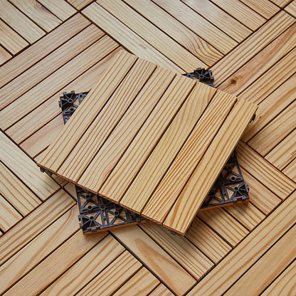 Skorter | 7-Slat Square Wood Terrace Tiles Laying Pattern Outdoor Terrace Tiles