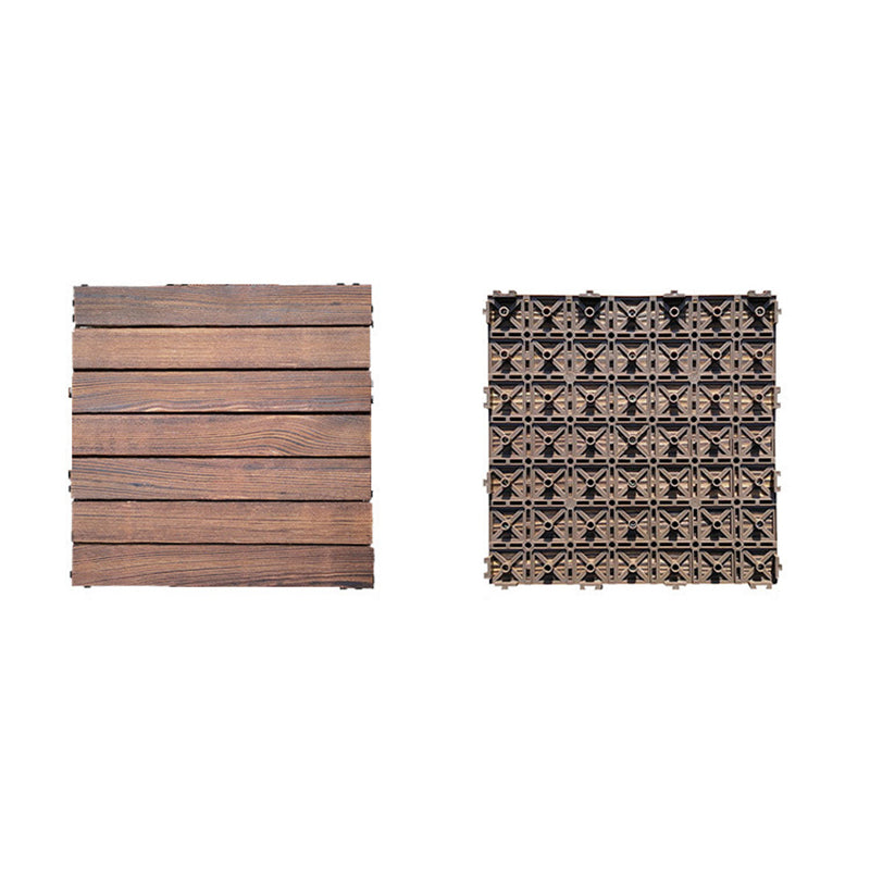 Skorter | 7-Slat Square Wooden Terrace Tiles Click Installation Outdoor Floor Tiles