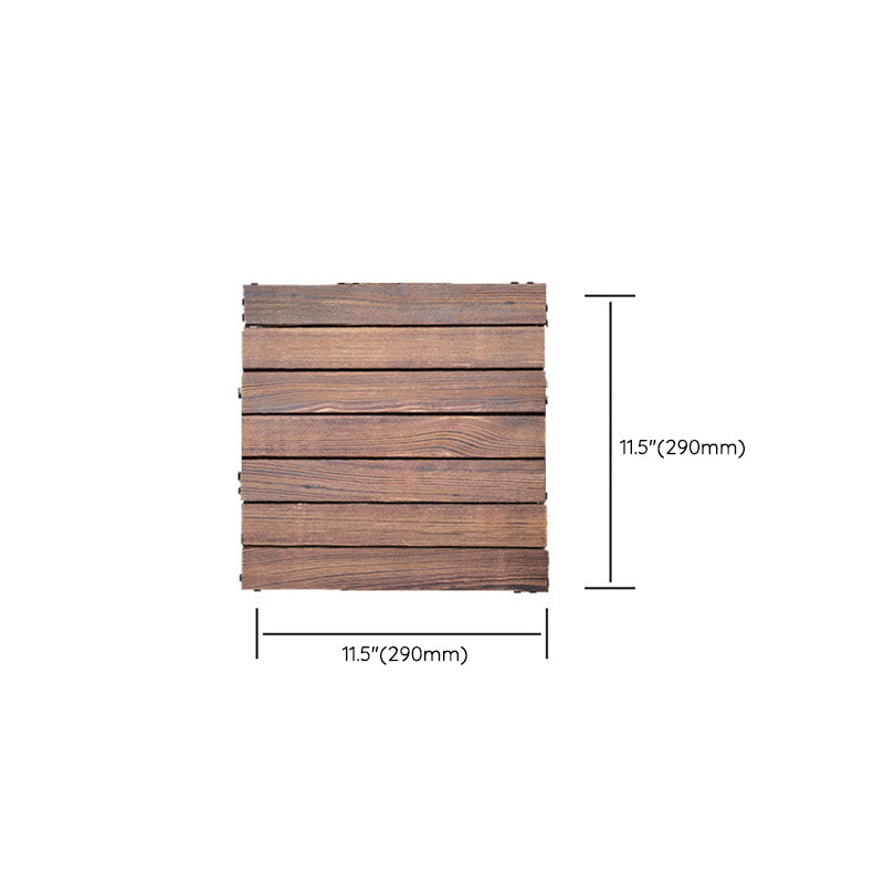 Skorter | 7-Slat Square Wooden Terrace Tiles Click Installation Outdoor Floor Tiles