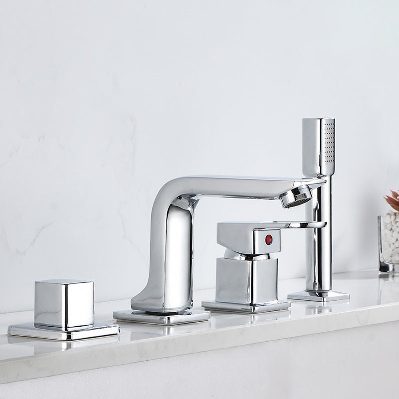 Skorter | Bathroom Faucet Lever Handle Brass Hand Shower Sink Faucet