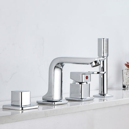 Skorter | Bathroom Faucet Lever Handle Brass Hand Shower Sink Faucet