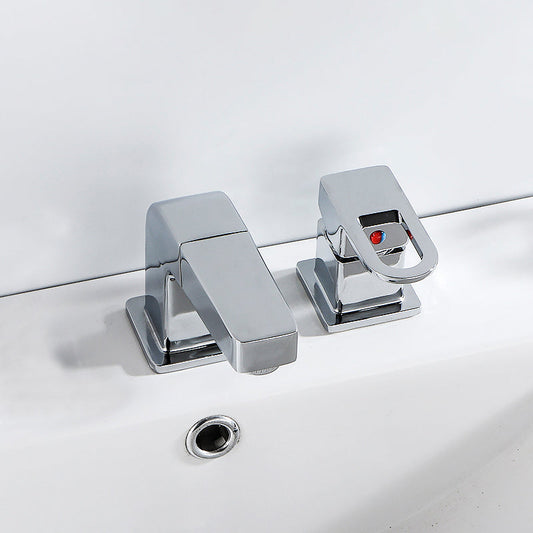 Skorter | Bathroom Faucet Lever Handle Brass Hand Shower Sink Faucet