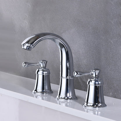 Skorter | Bathroom Faucet Lever Handle Brass Hand Shower Sink Faucet