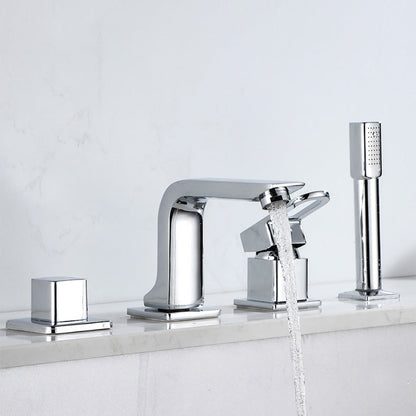 Skorter | Bathroom Faucet Lever Handle Brass Hand Shower Sink Faucet