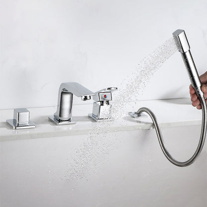 Skorter | Bathroom Faucet Lever Handle Brass Hand Shower Sink Faucet