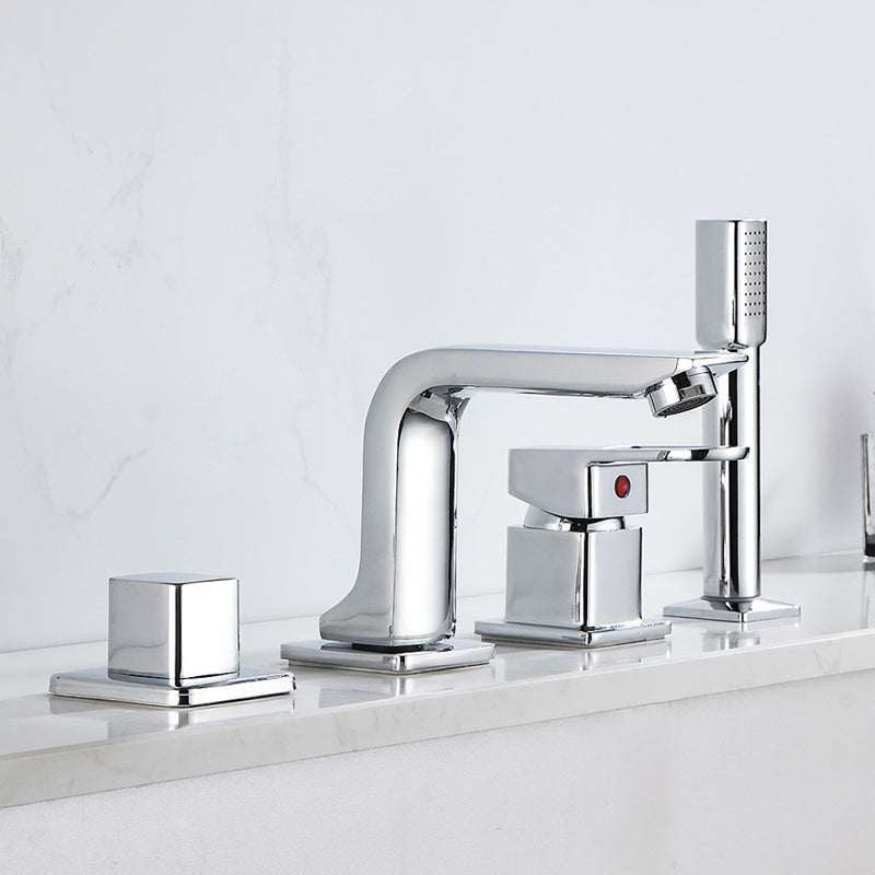 Skorter | Bathroom Faucet Lever Handle Brass Hand Shower Sink Faucet