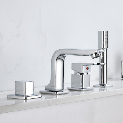 Skorter | Bathroom Faucet Lever Handle Brass Hand Shower Sink Faucet