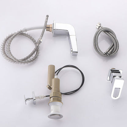 Skorter | Bathroom Faucet Lever Handle Brass Hand Shower Sink Faucet