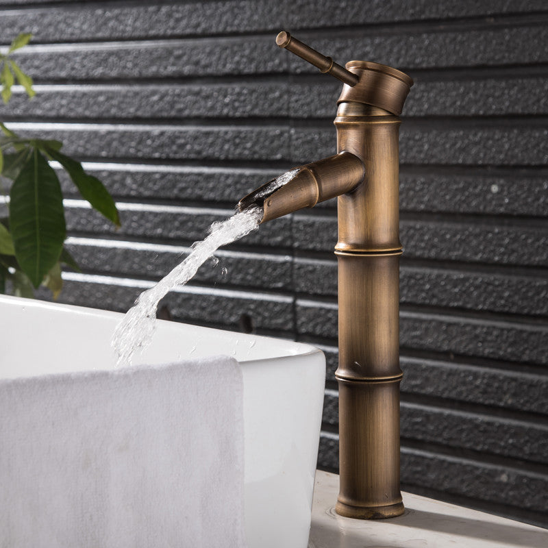 Skorter | Country House Style Vessel Sink Bathroom Faucet Round Brass Faucet