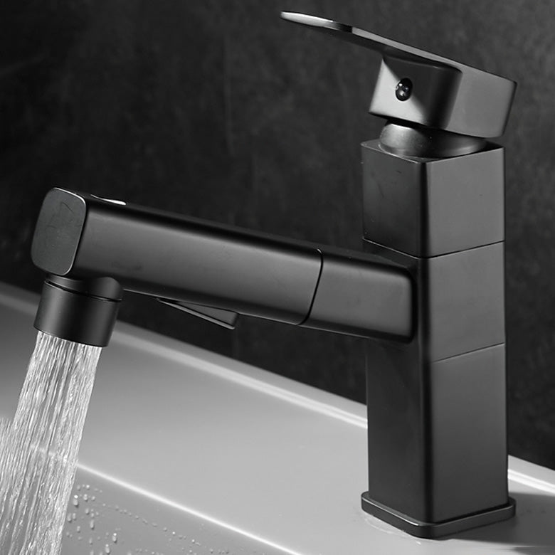 Skorter | Bathroom faucet with pull-out lever handle single-hole sink faucet