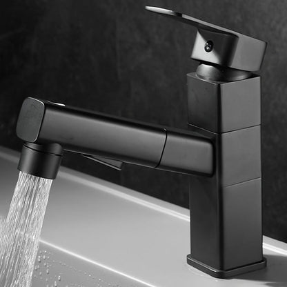 Skorter | Bathroom faucet with pull-out lever handle single-hole sink faucet