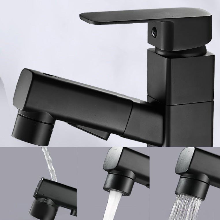 Skorter | Bathroom faucet with pull-out lever handle single-hole sink faucet