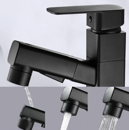 Skorter | Bathroom faucet with pull-out lever handle single-hole sink faucet