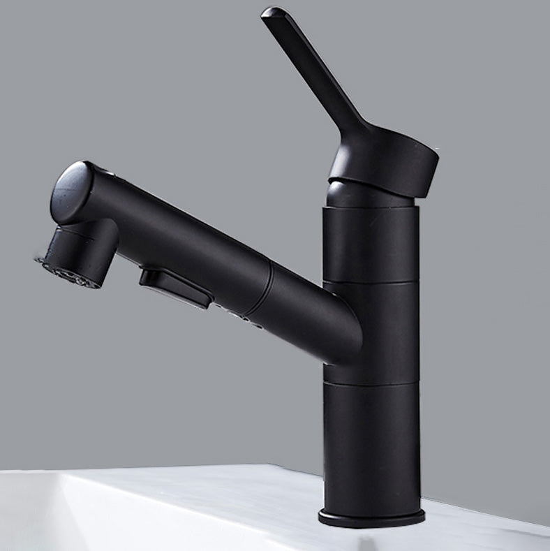 Skorter | Bathroom faucet with pull-out lever handle single-hole sink faucet