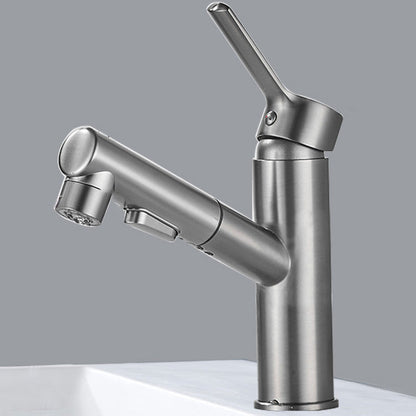 Skorter | Bathroom faucet with pull-out lever handle single-hole sink faucet