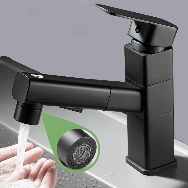 Skorter | Bathroom faucet with pull-out lever handle single-hole sink faucet