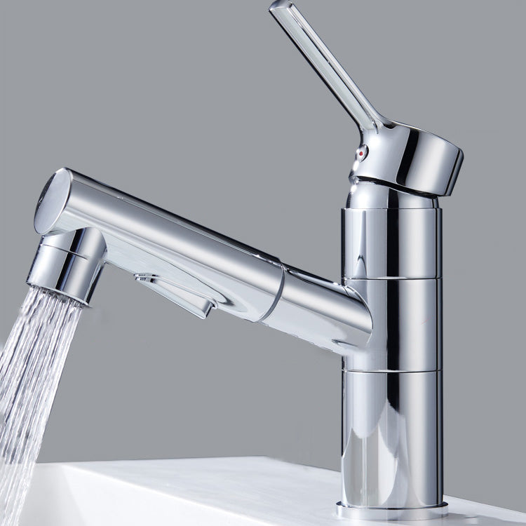 Skorter | Bathroom faucet with pull-out lever handle single-hole sink faucet