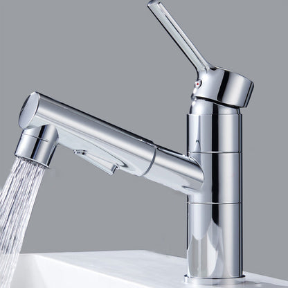 Skorter | Bathroom faucet with pull-out lever handle single-hole sink faucet