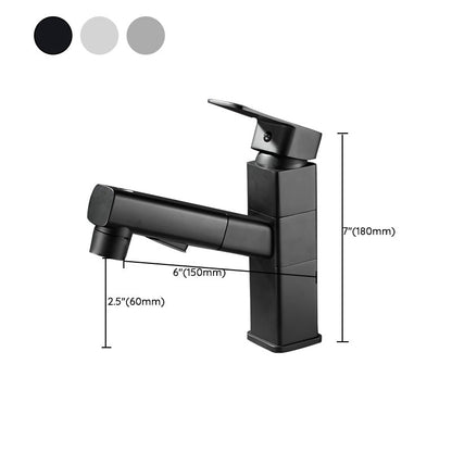 Skorter | Bathroom faucet with pull-out lever handle single-hole sink faucet