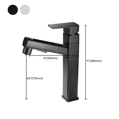 Skorter | Bathroom faucet with pull-out lever handle single-hole sink faucet