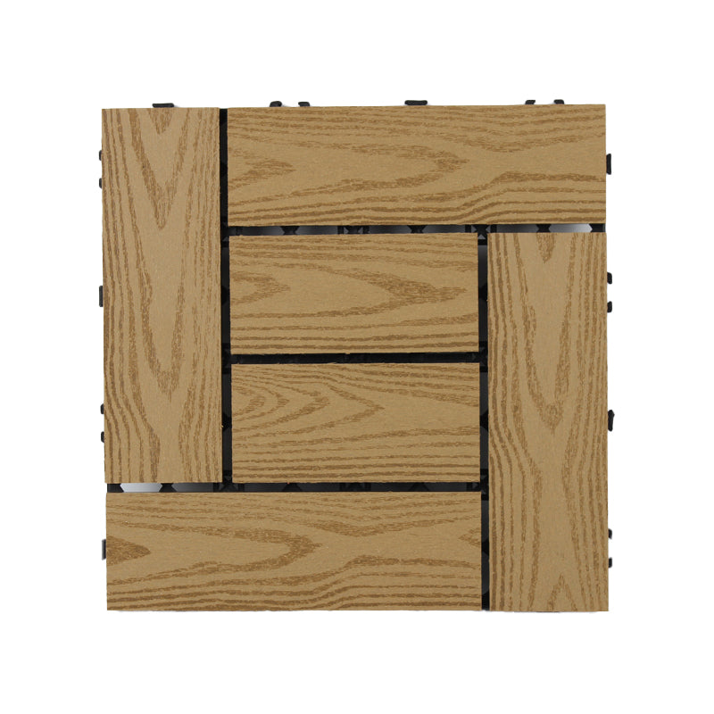 Skorter | 30 cm x 30 cm Square PVC Terrace Tiles Snap Installation Outdoor Floor Tiles