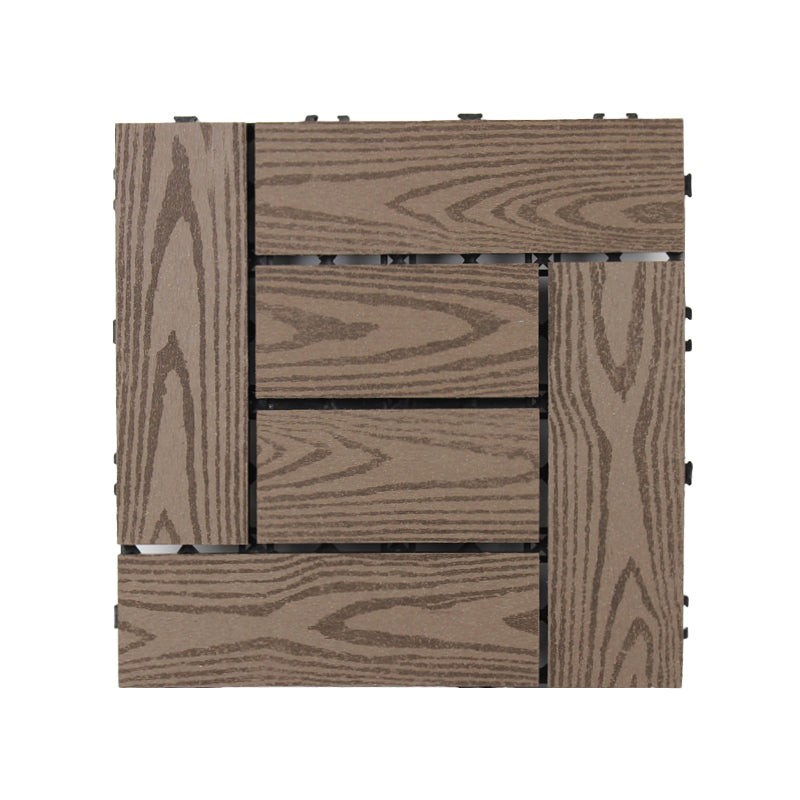 Skorter | 30 cm x 30 cm Square PVC Terrace Tiles Snap Installation Outdoor Floor Tiles