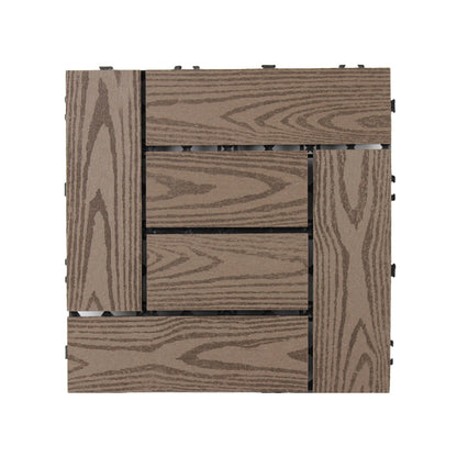 Skorter | 30 cm x 30 cm Square PVC Terrace Tiles Snap Installation Outdoor Floor Tiles