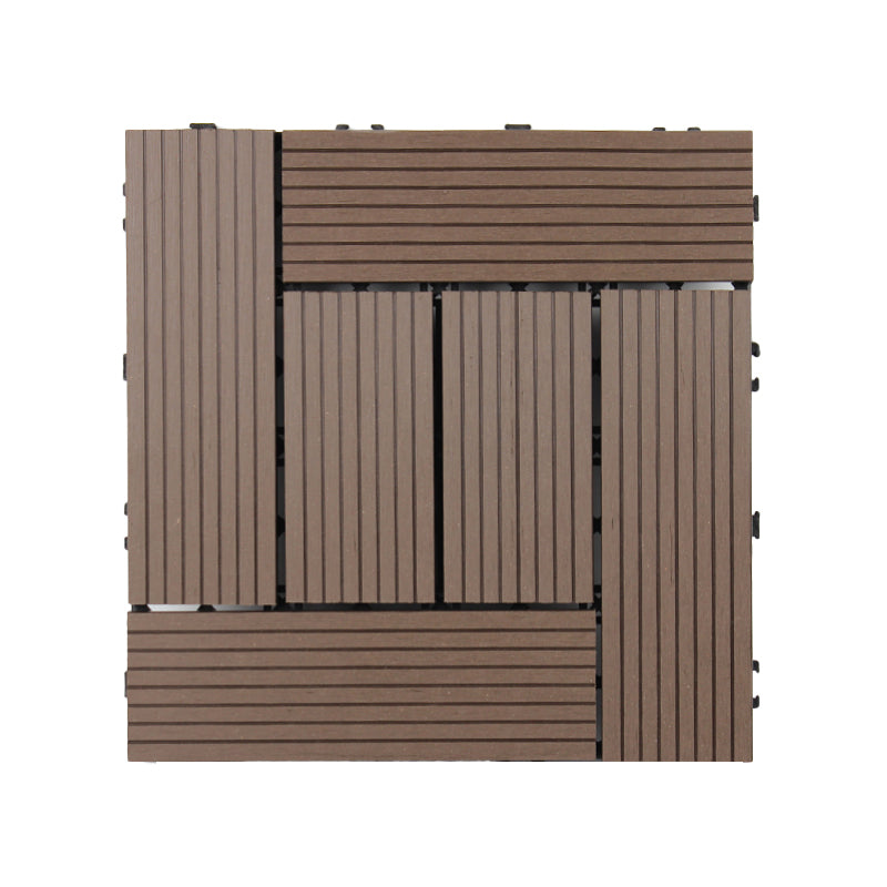 Skorter | 30 cm x 30 cm Square PVC Terrace Tiles Snap Installation Outdoor Floor Tiles