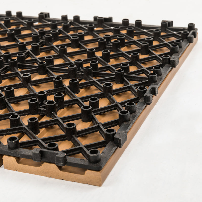 Skorter | 30 cm x 30 cm Square PVC Terrace Tiles Snap Installation Outdoor Floor Tiles