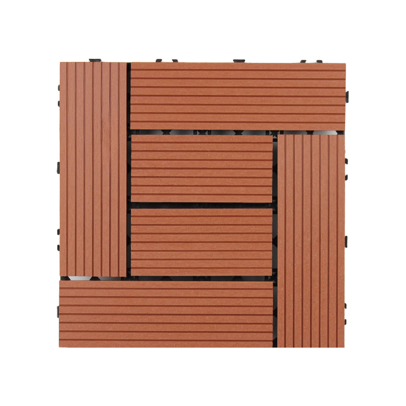 Skorter | 30 cm x 30 cm Square PVC Terrace Tiles Snap Installation Outdoor Floor Tiles