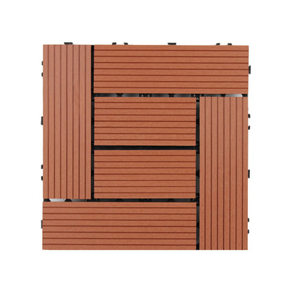 Skorter | 30 cm x 30 cm Square PVC Terrace Tiles Snap Installation Outdoor Floor Tiles
