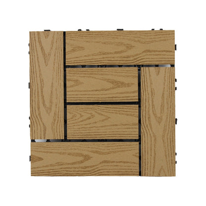 Skorter | 30 cm x 30 cm Square PVC Terrace Tiles Snap Installation Outdoor Floor Tiles