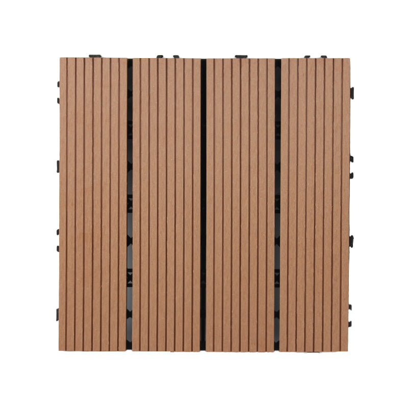 Skorter | 30 cm x 30 cm Square PVC Terrace Tiles Snap Installation Outdoor Floor Tiles
