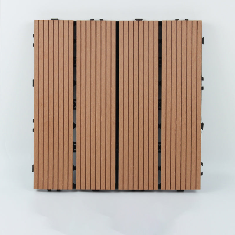 Skorter | 30 cm x 30 cm Square PVC Terrace Tiles Snap Installation Outdoor Floor Tiles