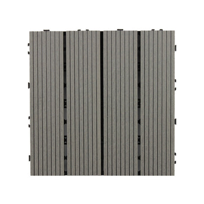 Skorter | 30 cm x 30 cm Square PVC Terrace Tiles Snap Installation Outdoor Floor Tiles