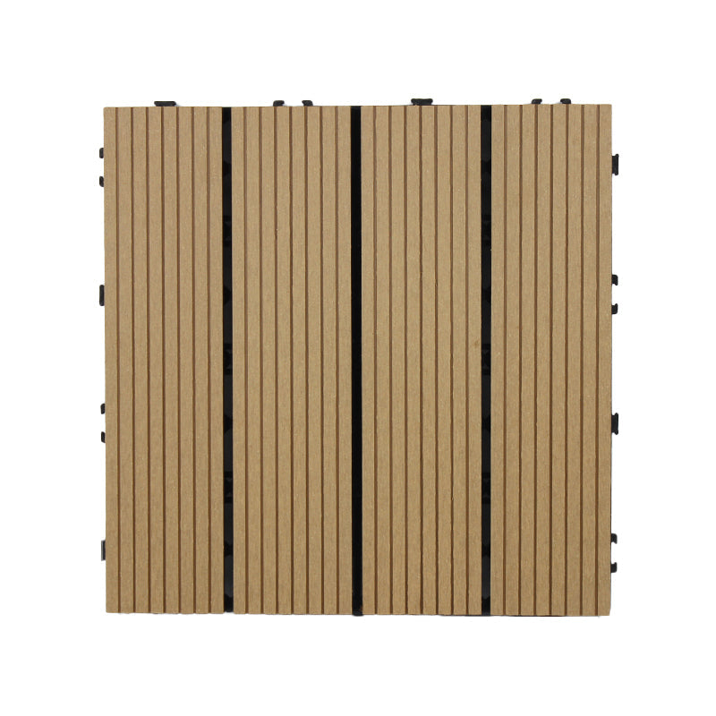Skorter | 30 cm x 30 cm Square PVC Terrace Tiles Snap Installation Outdoor Floor Tiles