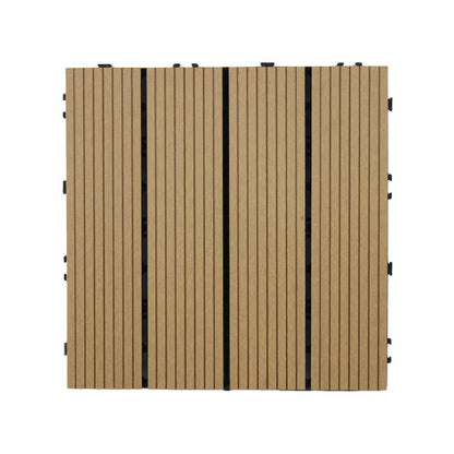 Skorter | 30 cm x 30 cm Square PVC Terrace Tiles Snap Installation Outdoor Floor Tiles
