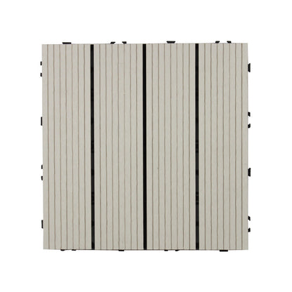 Skorter | 30 cm x 30 cm Square PVC Terrace Tiles Snap Installation Outdoor Floor Tiles