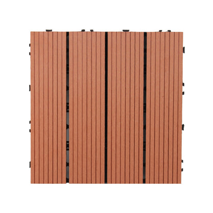Skorter | 30 cm x 30 cm Square PVC Terrace Tiles Snap Installation Outdoor Floor Tiles