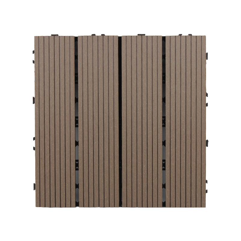 Skorter | 30 cm x 30 cm Square PVC Terrace Tiles Snap Installation Outdoor Floor Tiles