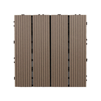 Skorter | 30 cm x 30 cm Square PVC Terrace Tiles Snap Installation Outdoor Floor Tiles