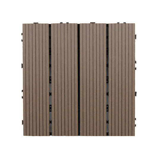 Skorter | 30 cm x 30 cm Square PVC Terrace Tiles Snap Installation Outdoor Floor Tiles